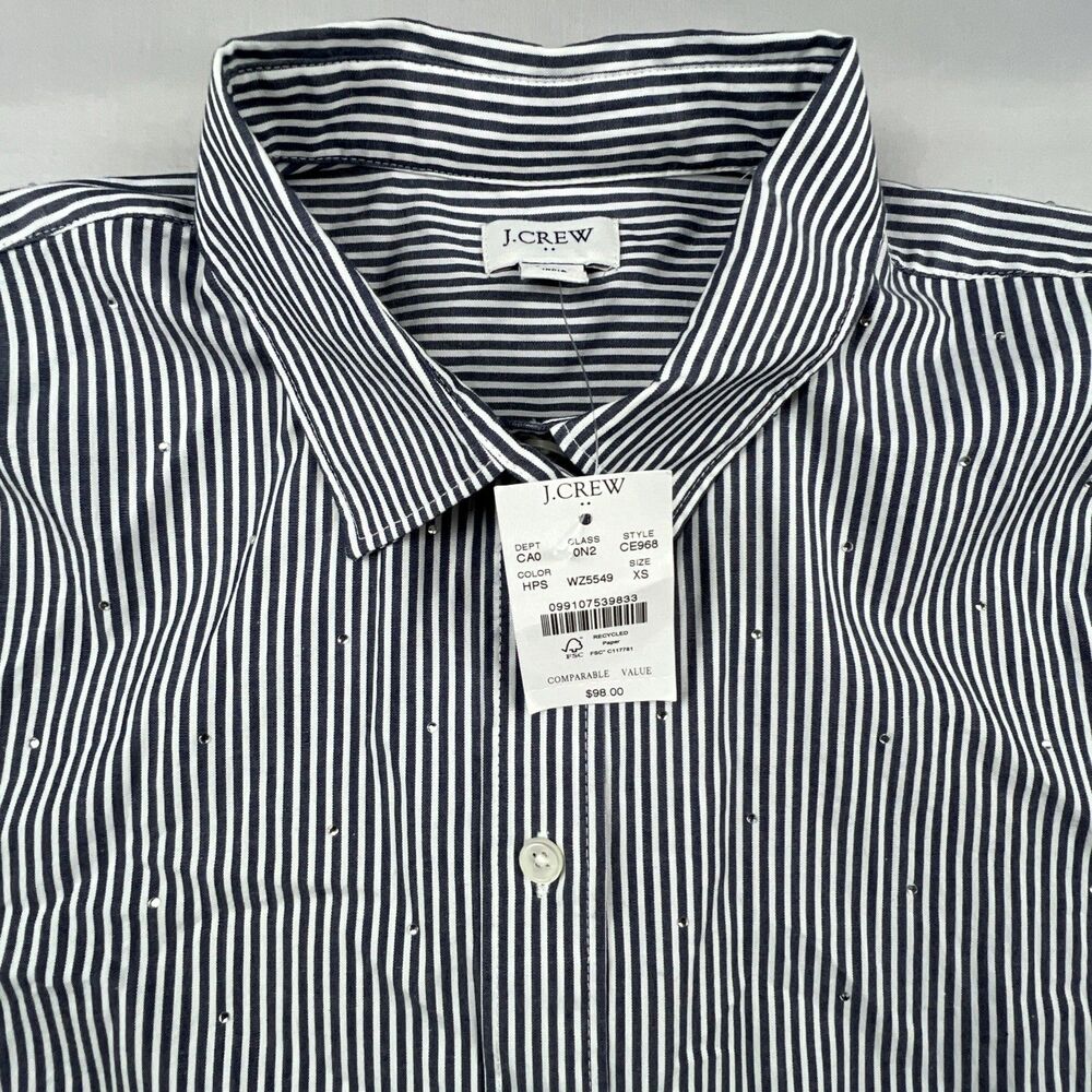 J Crew Rhinestone Embellishment Women’s Button Up Top NWT $98